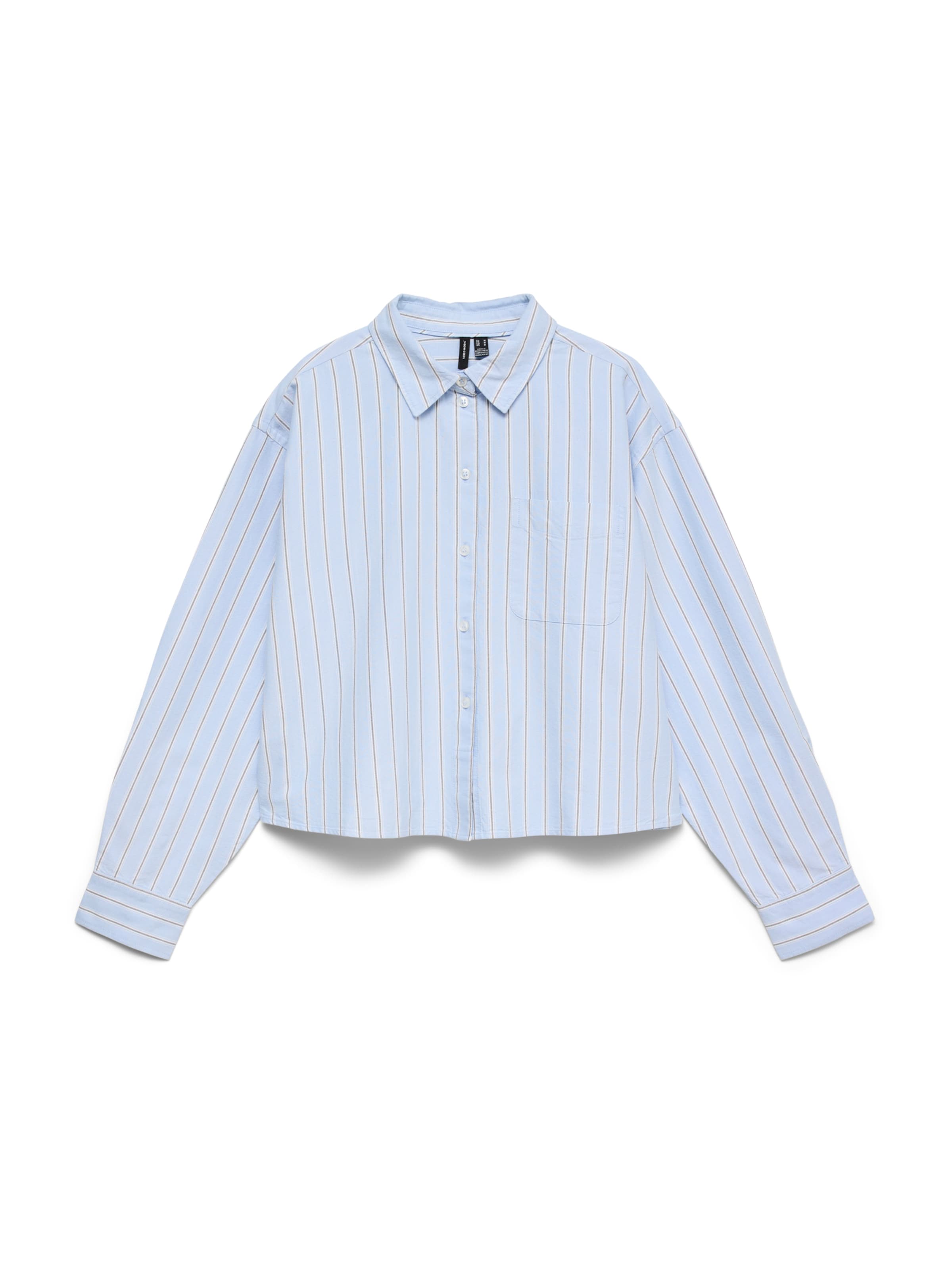 VERO MODA Blouse 'VMARIA' in XS in de kleur Lichtblauw / Donkergrijs / Wit, Productweergave