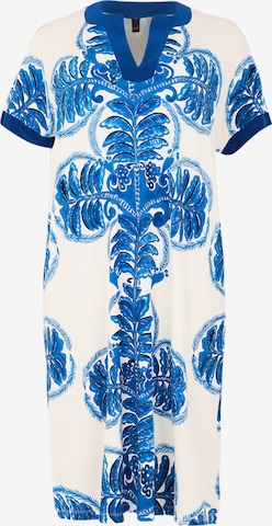 Yoek Jurk 'Print' in Blauw: voorkant