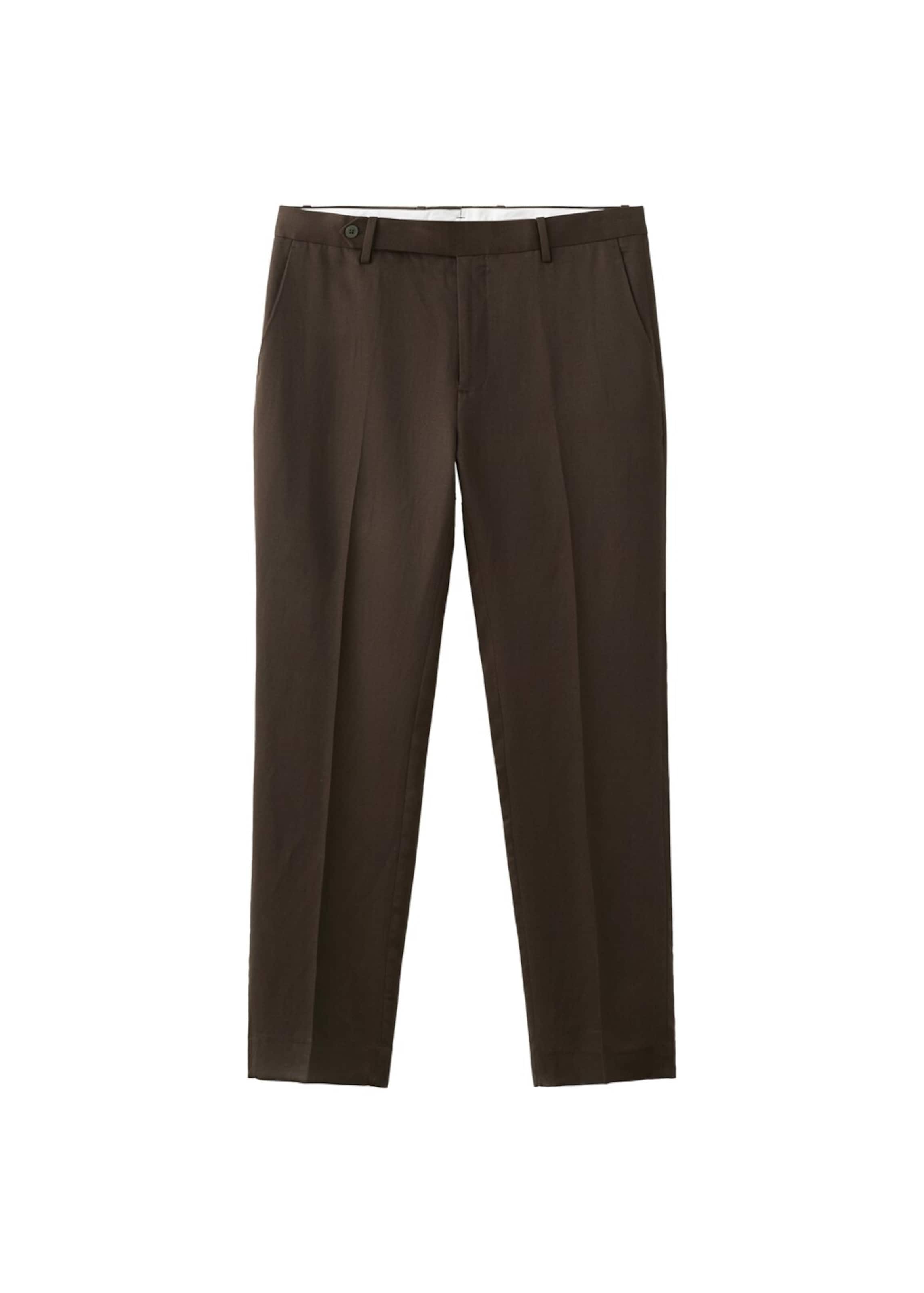 MANGO MAN Pleated Pants 'Gonzalo' in Brown: front
