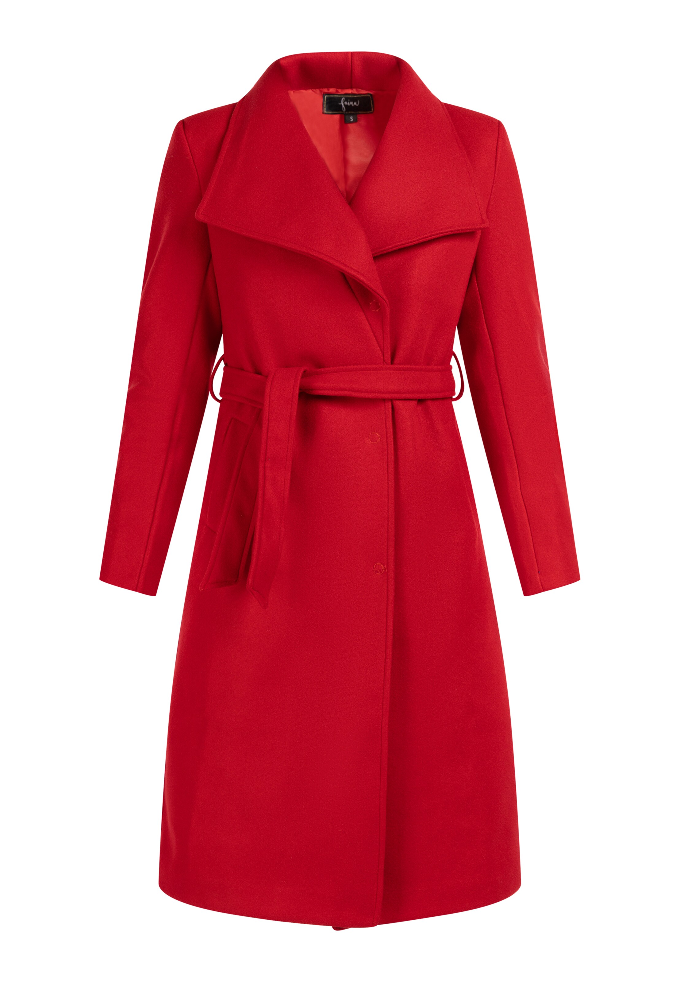 faina Between-Seasons Coat in Red: front