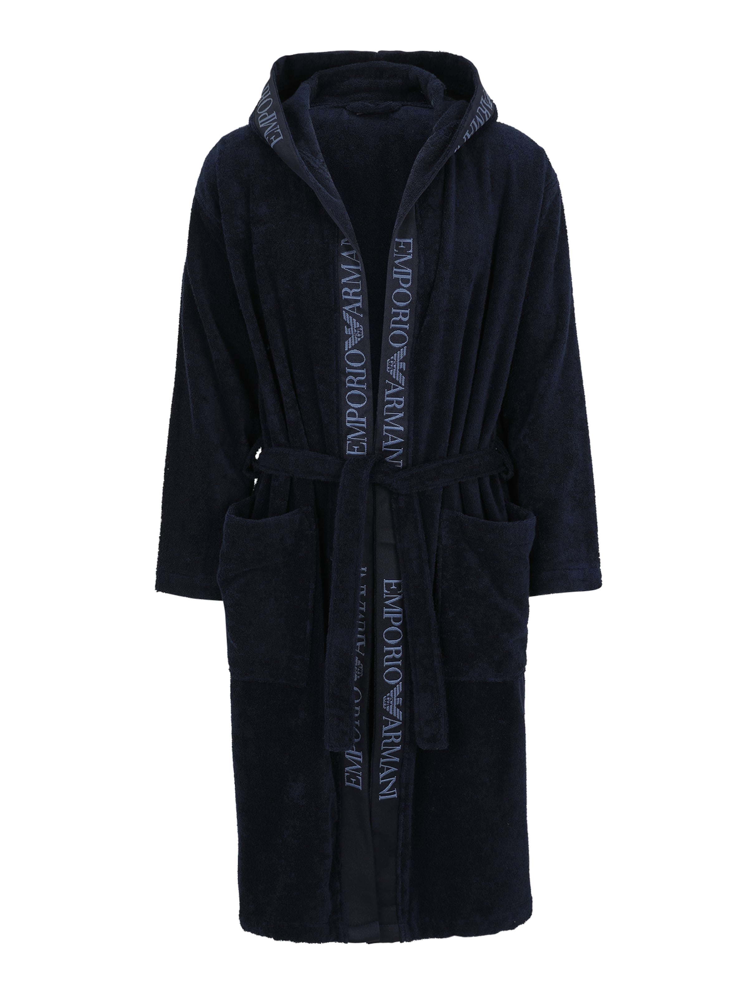 Emporio Armani Szlafrok długi w kolorze niebieski: przód