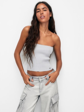 Pull&Bear Knitted Top in Grey: front