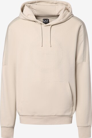 EA7 Emporio Armani Sweatshirt in Beige: front