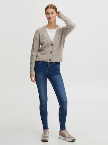Oxmo Loosefit Strickjacke in Beige
