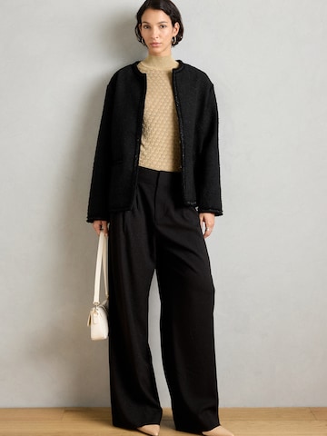 MOS MOSH Wide leg Pleat-front trousers 'MMEvie Bellevue' in Black