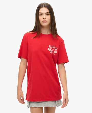 T-shirt oversize Superdry en rouge : devant