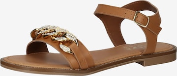 SCAPA Sandalen met riem in Bruin: voorkant