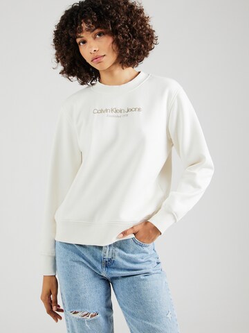 Calvin Klein Jeans Sweatshirt in Weiß: Vorderseite