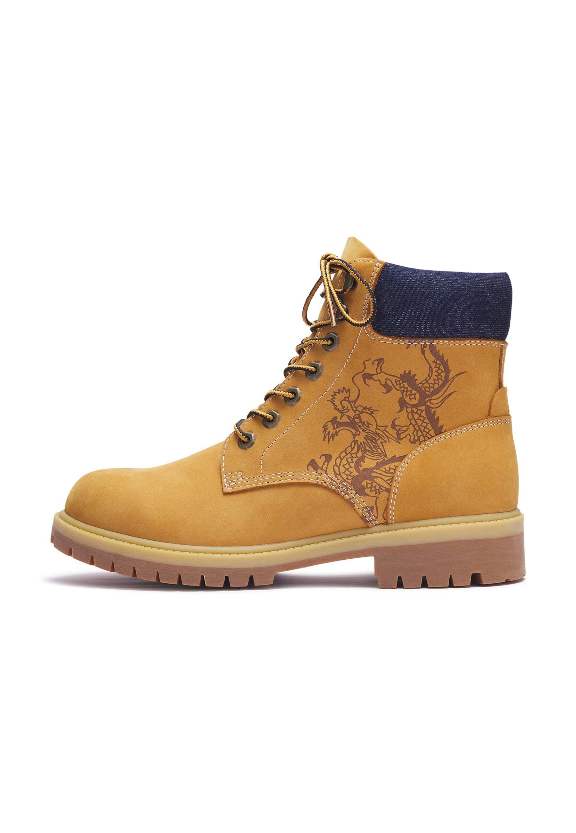 Ed HardyČizme na vezanje 'Dancing Dragon' - smeđa boja: prednji dio