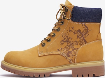 Ed Hardy Nauhabootsit 'Dancing Dragon' värissä ruskea: etupuoli