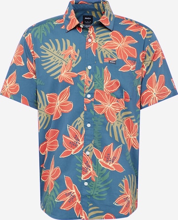 RVCA Regular fit Button Up Shirt 'WILD HIBISCUS' in Blue: front