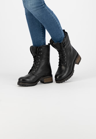 Mysa Lace-Up Ankle Boots 'Daisy ' in Black: front