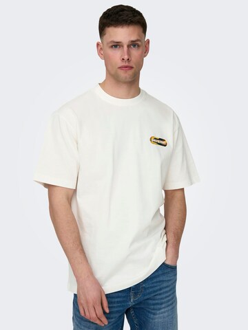 Only & Sons T-shirt 'KEITH' i vit: framsida