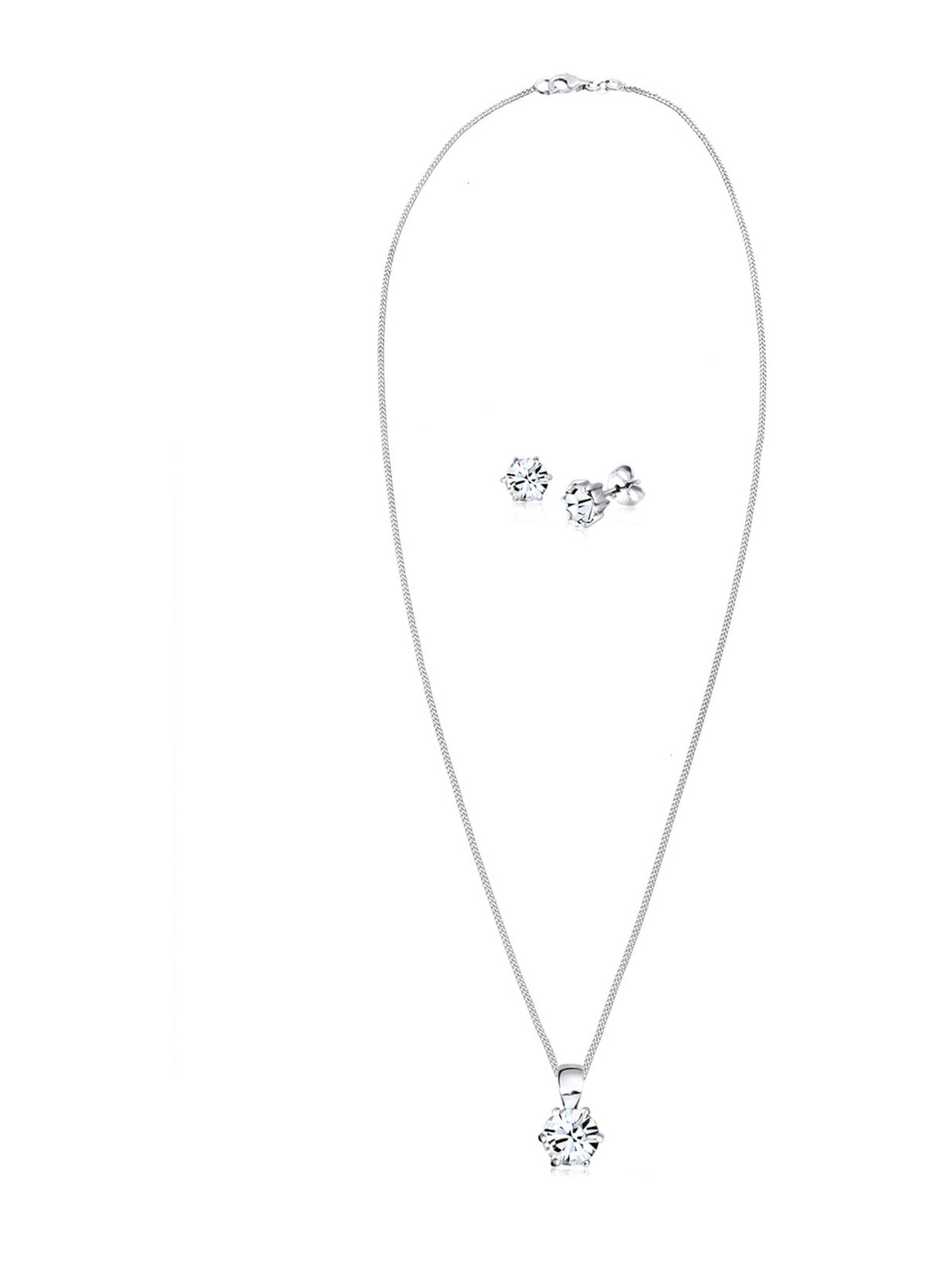 ELLI Zestaw biżuterii 'Kristall' w kolorze srebrny