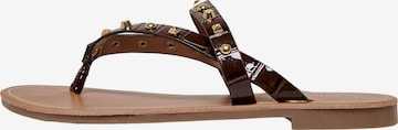 ONLY T-Bar Sandals 'Melly' in Brown: front