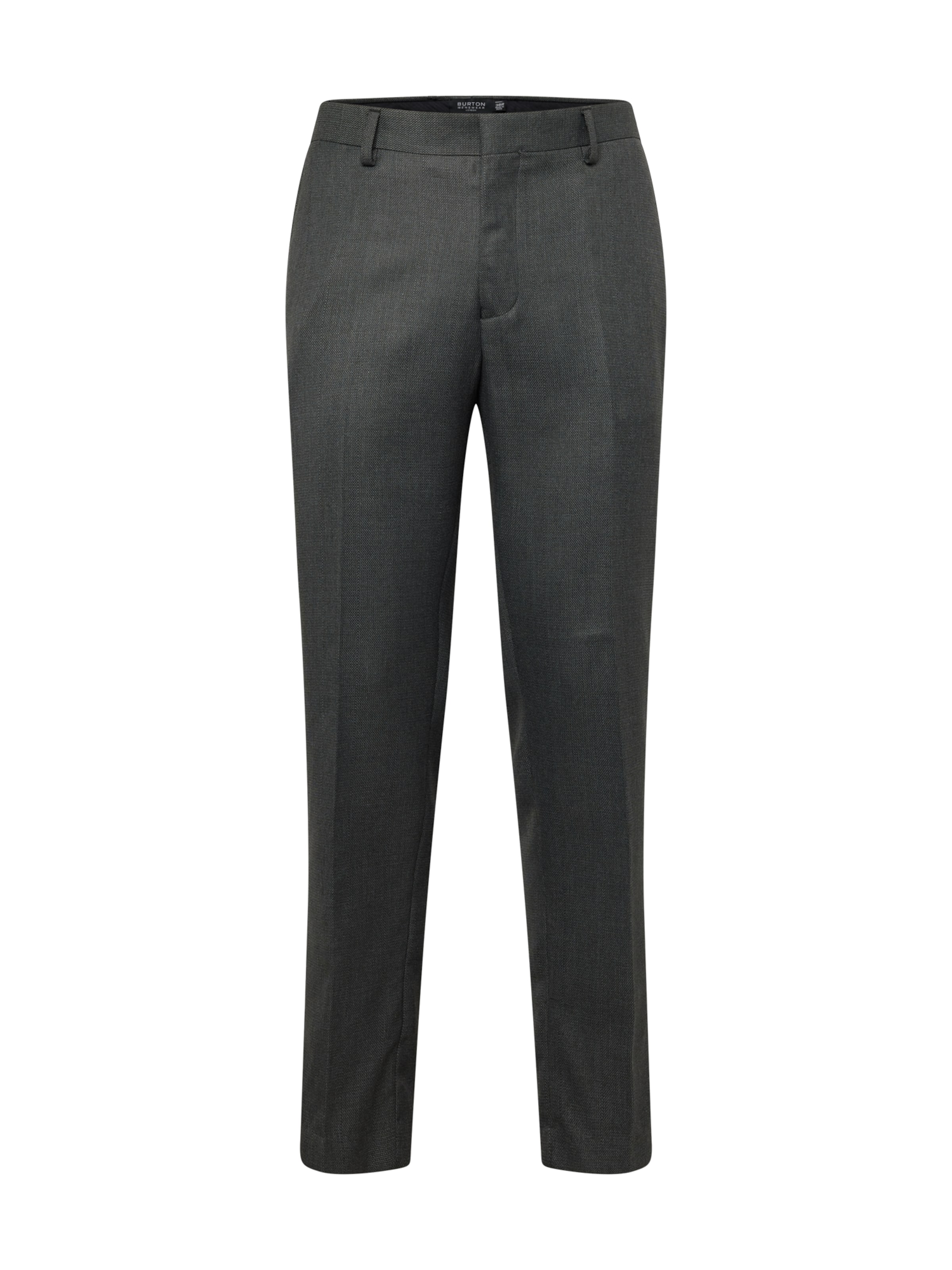 BURTON MENSWEAR LONDON Regular Trousers with creases in Grey: front