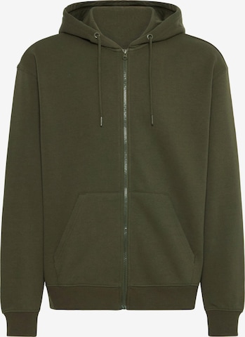 BLEND Kapuzenfleecejacke ' BHJUSTE ' in Grün: Vorderseite