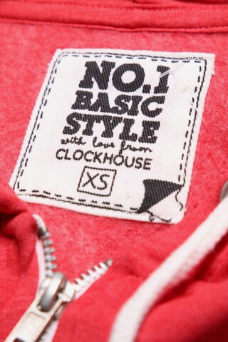 CLOCKHOUSE Sweatshirt & Zip-Up Hoodie in XS in Red