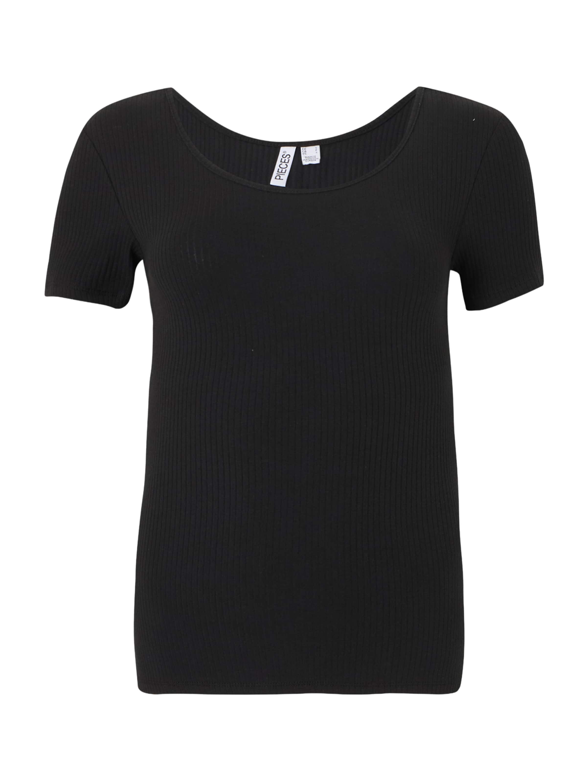 Tricou 'PCKITTE' de la PIECES pe negru: față