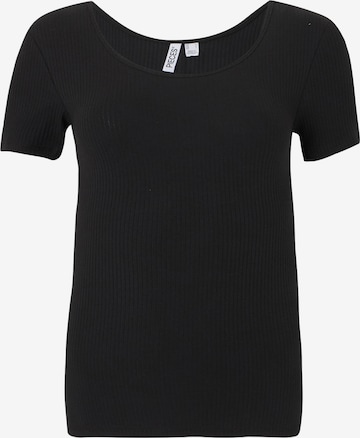 Tricou 'PCKITTE' de la PIECES pe negru: față