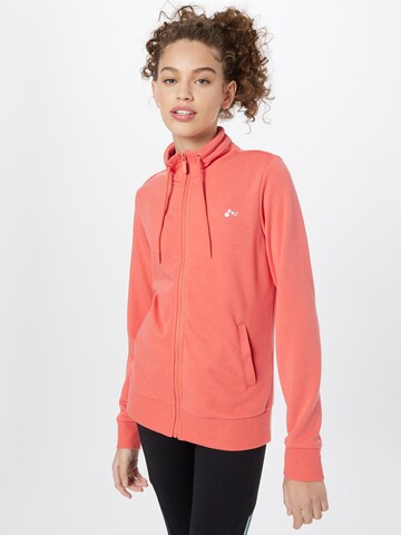 ONLY PLAY Athletic Zip-Up Hoodie 'Elina' in Orange: front