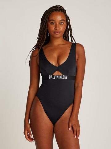 Calvin Klein Swimwear Τρίγωνο Ολόσωμο μαγιό σε μαύρο: μπροστά