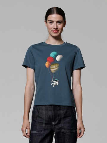 Watapparel Shirt ' Balloon Spaceman ' in Blue: front