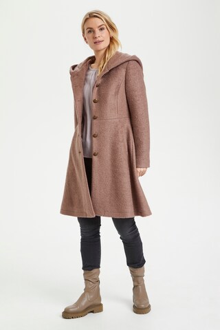 Cream Between-Seasons Coat 'Annabell' in Brown