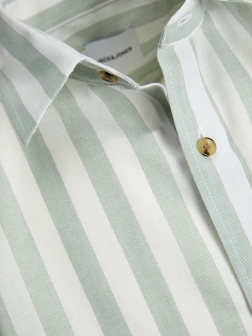 JACK & JONES Slim fit Button Up Shirt 'JOSHUA' in Green