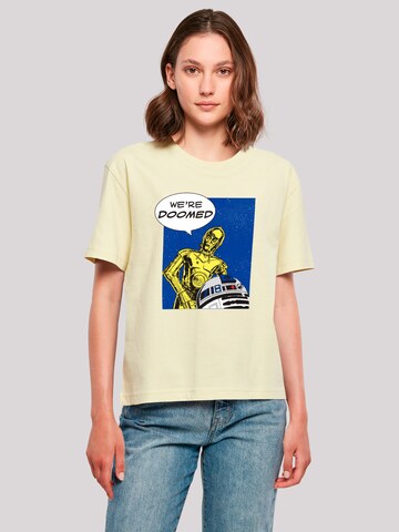 T-shirt 'C3-PO We're Doomed' F4NT4STIC en jaune : devant