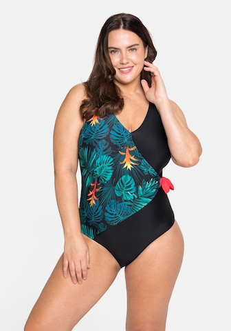 SHEEGO T-shirt Swimsuit in Black: front