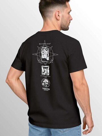 Neverless Shirt 'Japan Kompass' in Black