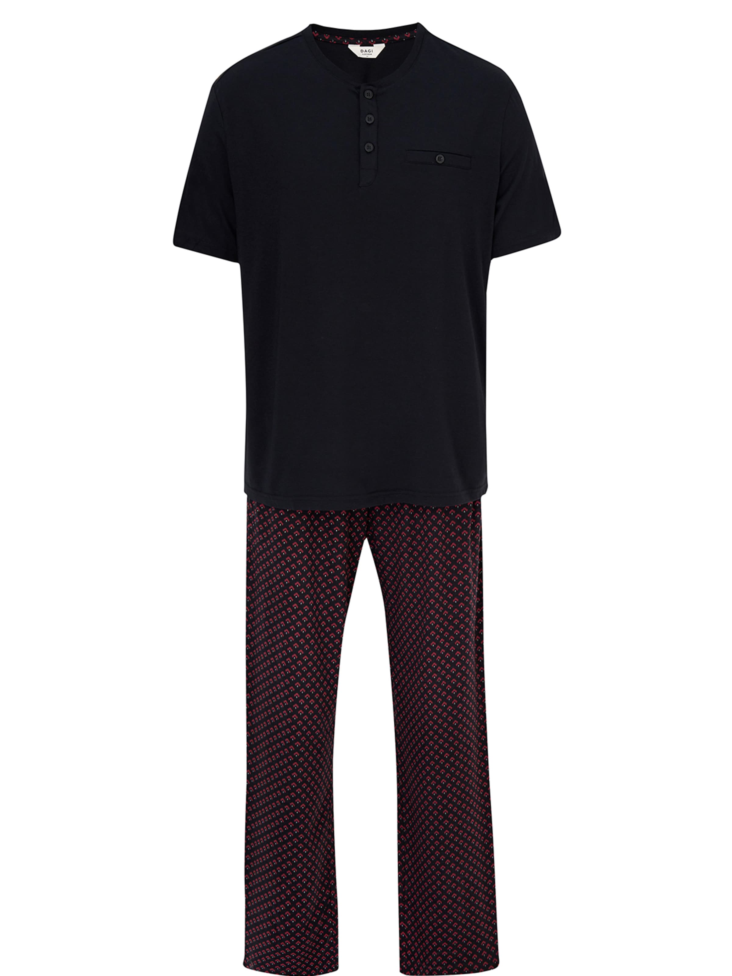 Pyjama long Dagi en noir : devant