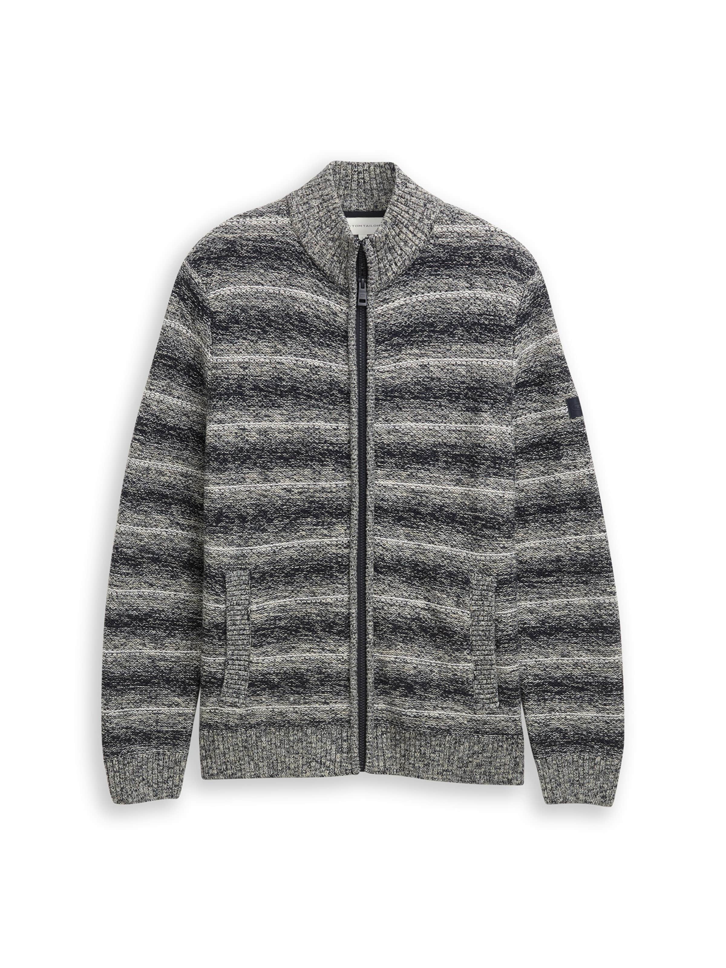TOM TAILOR Knit Cardigan in Grey: front
