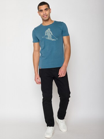 GREENBOMB Shirt 'Animal Yeti Ski' in Blue