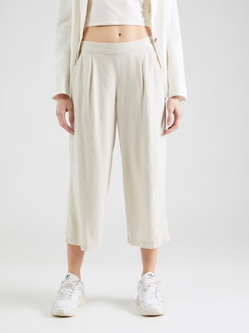 ONLY Wide leg Bandplooibroek 'CARISA' in Beige: voorkant