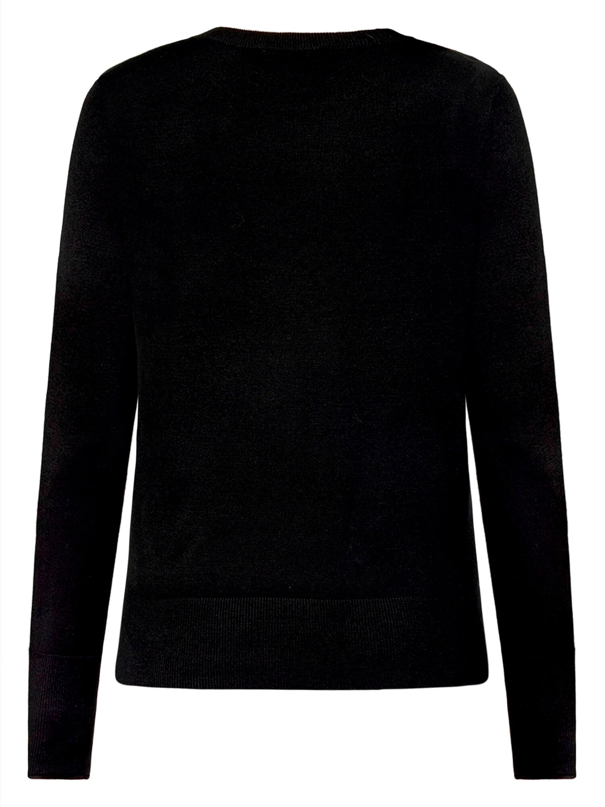 zero Feinstrickpullover mit Stehkragen in Schwarz