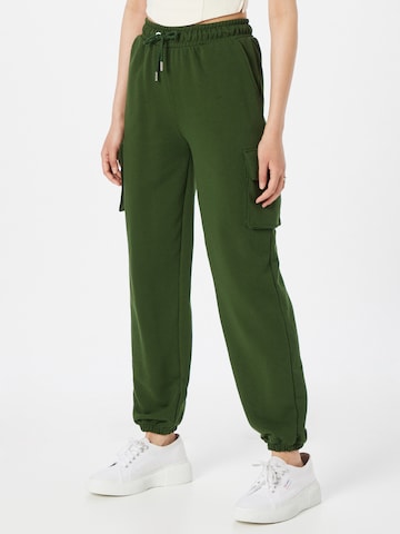 Nasty Gal Tapered Cargo Pants in Green: front