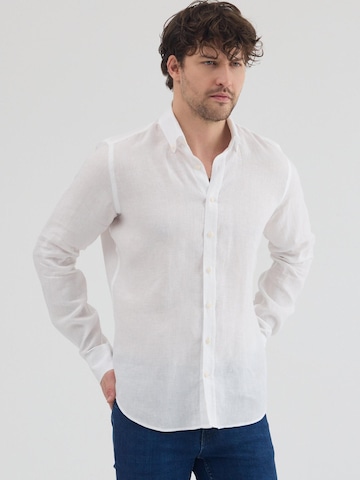 Slim fit Camicia 'Leonardo' di 7Camicie in bianco