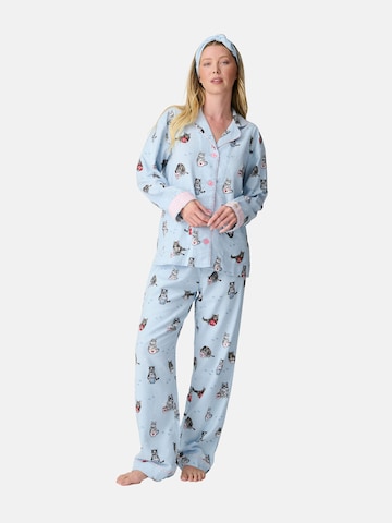 PJ Salvage Pyjama ' Flannels ' in Blauw: voorkant