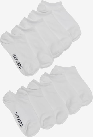 Only & Sons Ankle Socks 'FINCH' in White: front