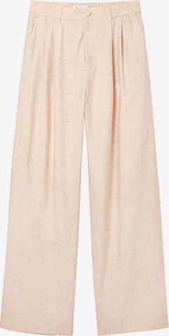 Desigual Wide leg Bandplooibroek in Beige: voorkant