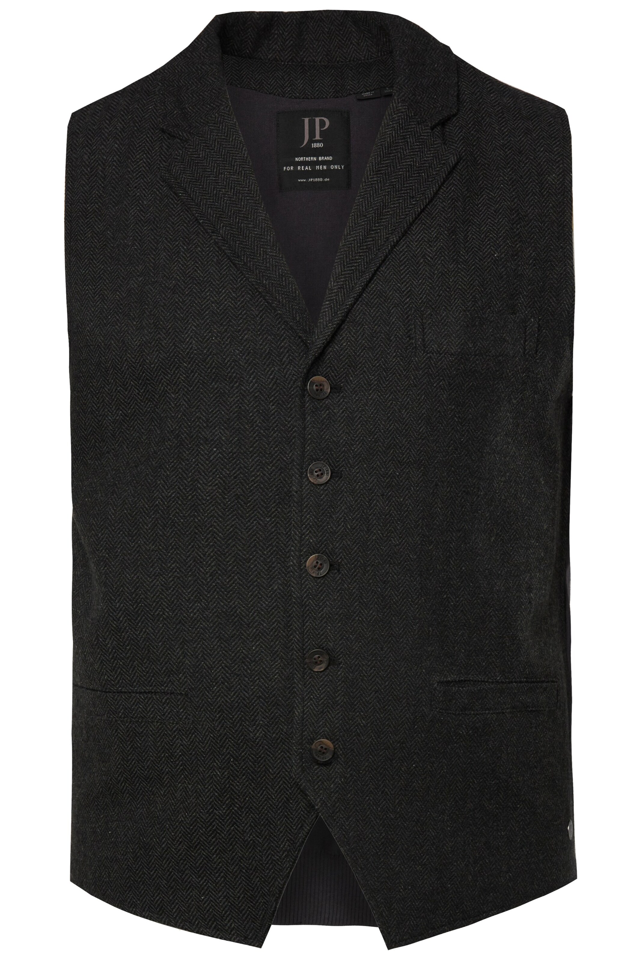 JP1880 Weste in Schwarz: Vorderseite