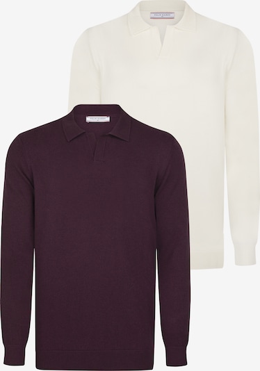 Felix Hardy Sweter w kolorze czerwone wino / naturalna bielm, Podgląd produktu