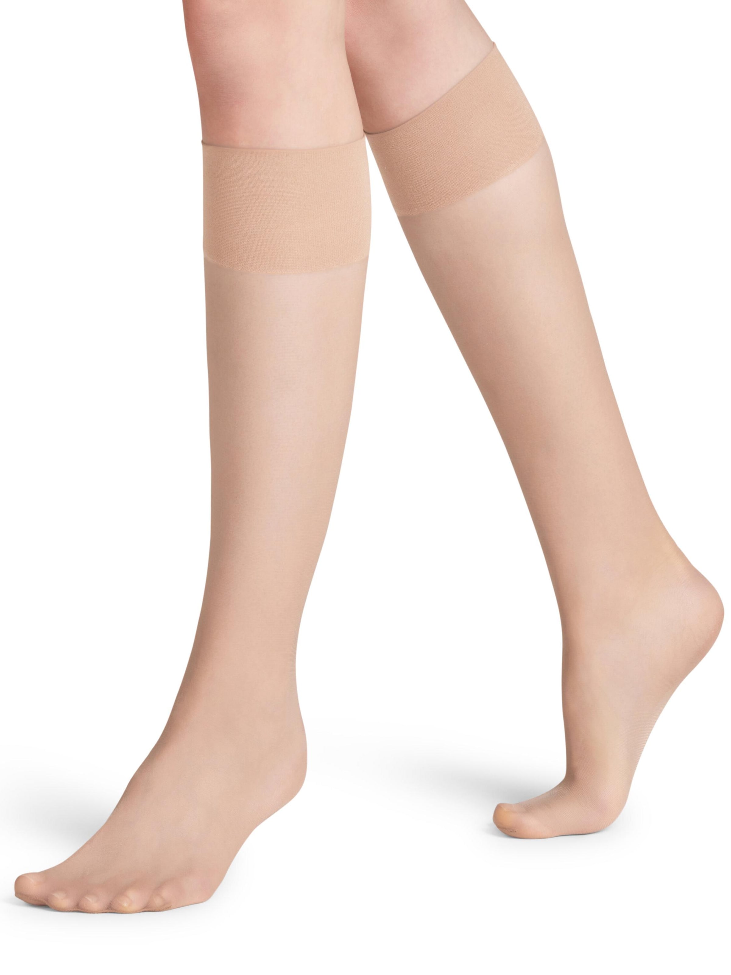 FALKE Knee High Socks 'Pure Matt' in Beige: front