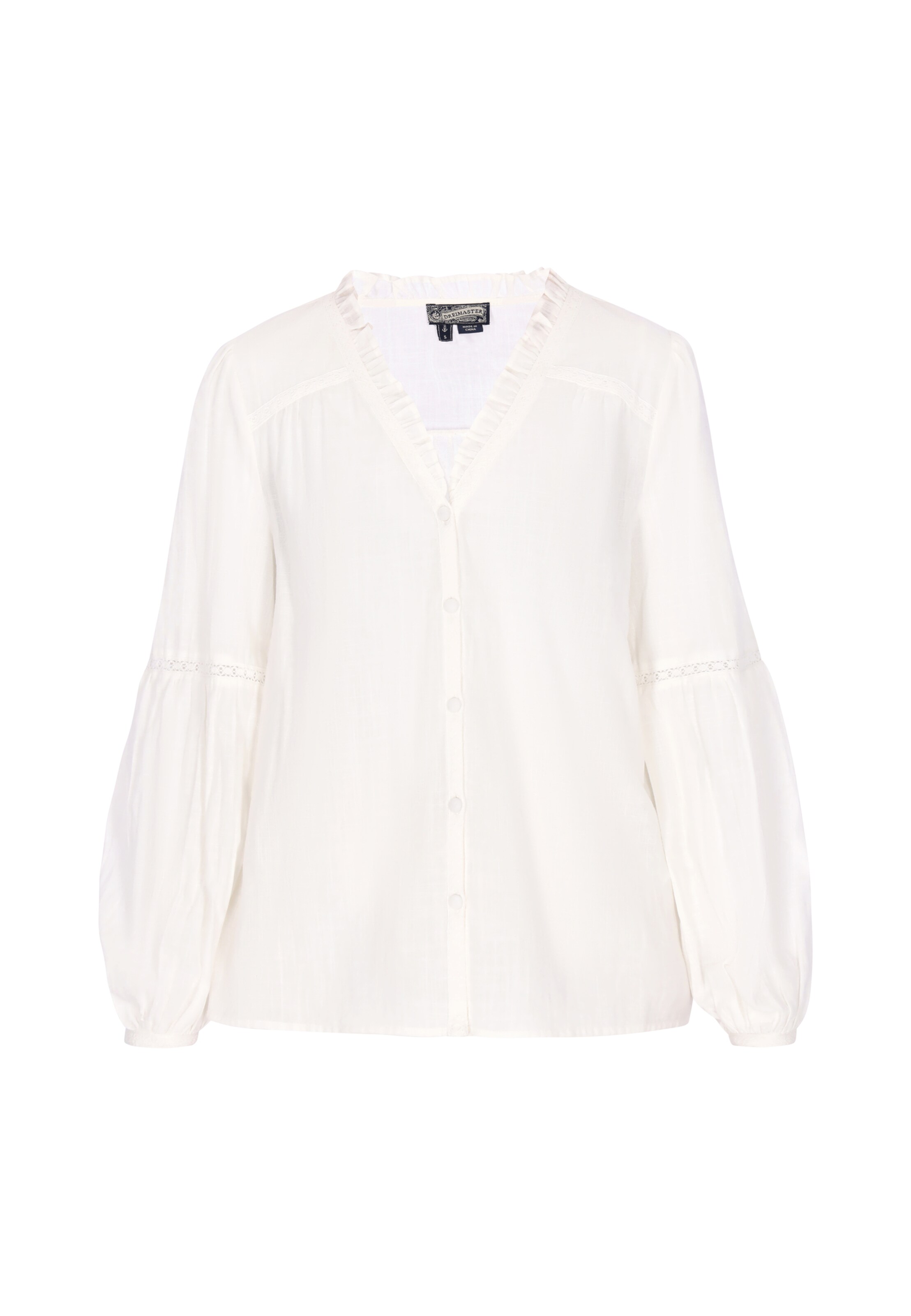 DreiMaster Vintage Shirt in Wit: voorkant