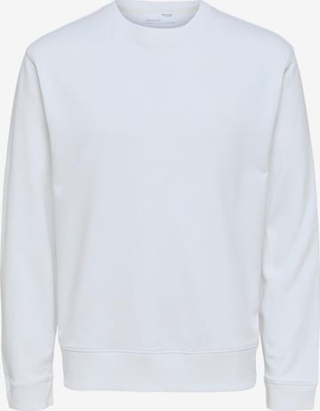 Sweat-shirt 'SOON' SELECTED HOMME en blanc : devant