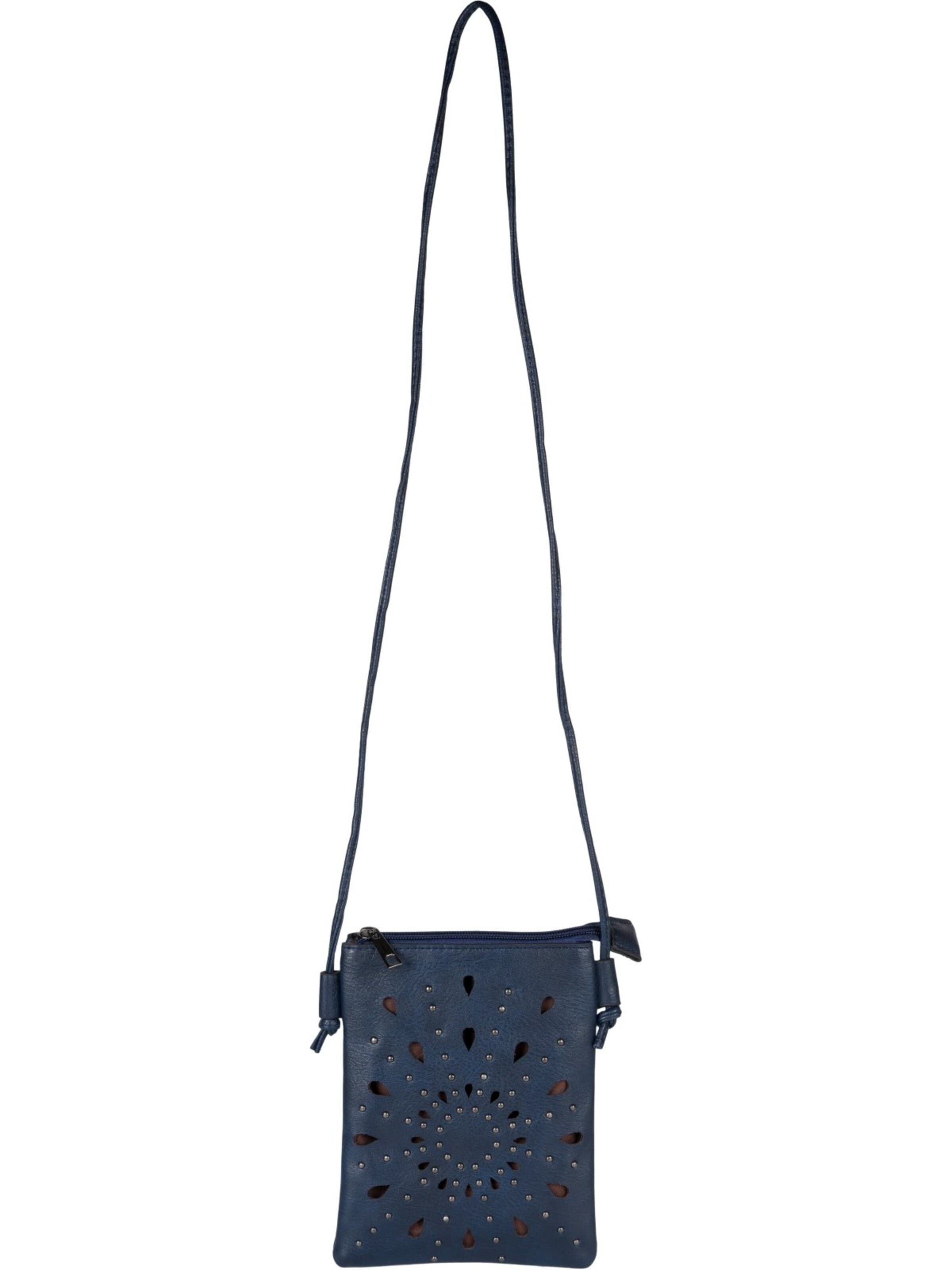 styleBREAKER Umhängetasche 'Mini Umhängetasche Blumen Cutouts und Nieten'‌‌‌‌‌ in Blau