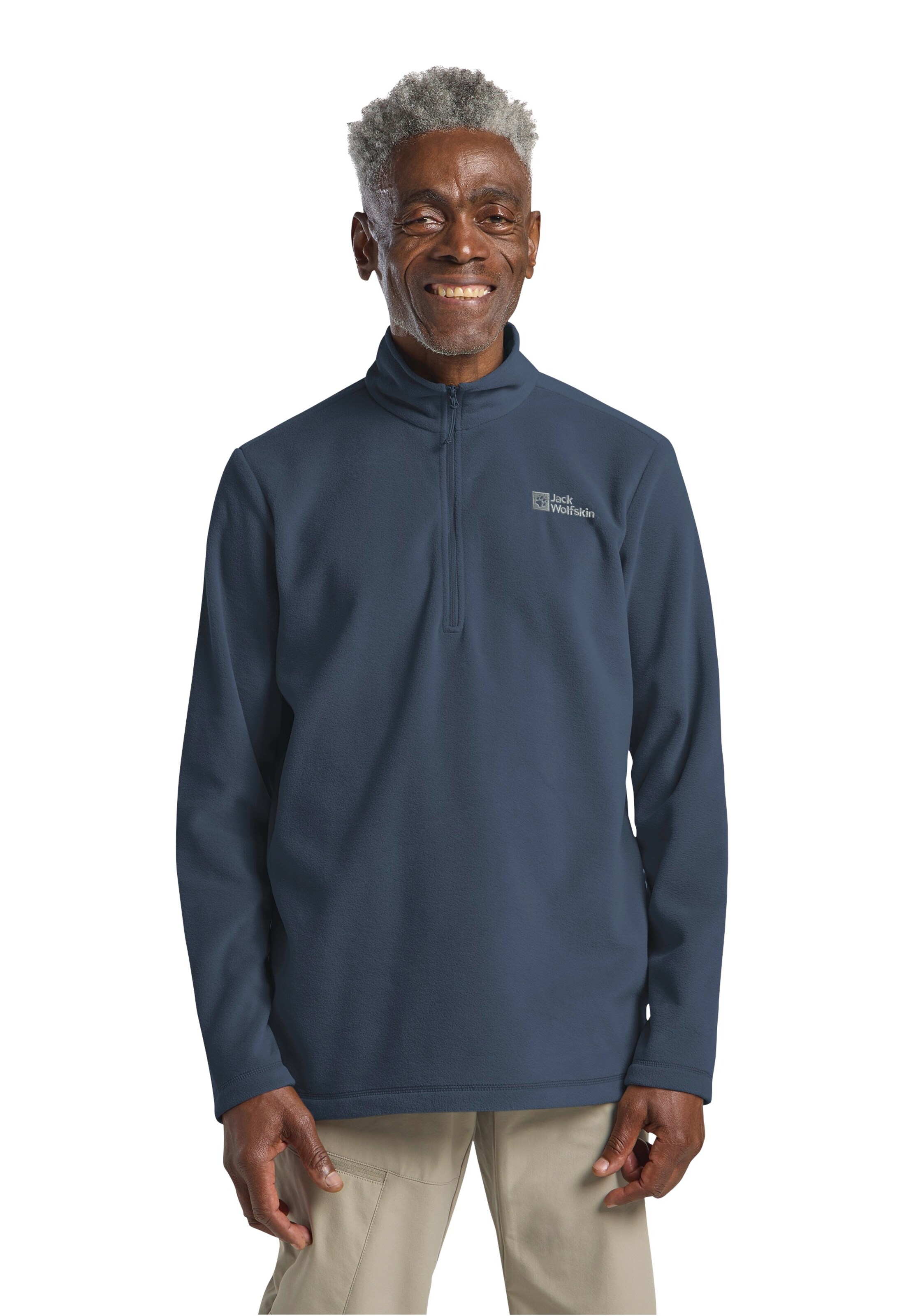 JACK WOLFSKIN Sportpullover 'Taunus' in Blau: Vorderseite