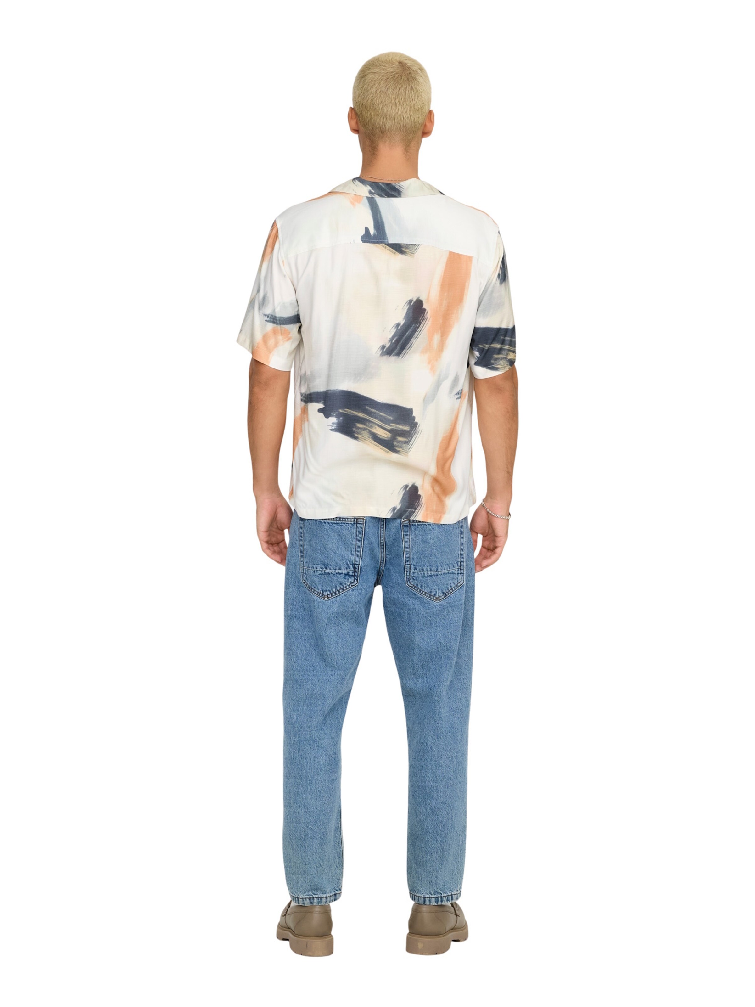 Only & Sons Regular Fit Kurzarmhemd 'Dash' in Weiß